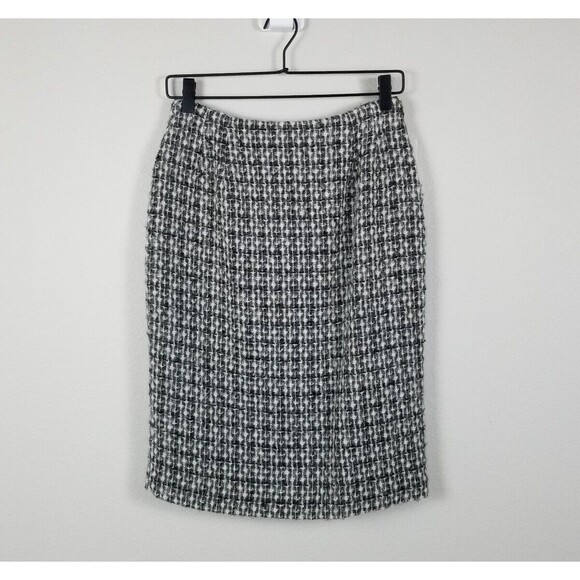 Lord & Taylor 80s/90s VTG Black White Tweed Mohair Wool Blend Skirt Suit Size 6 - Picture 11 of 15